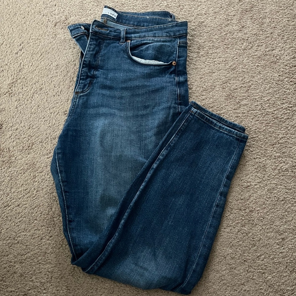 LOFT Blue High Waisted Skinny Jeans